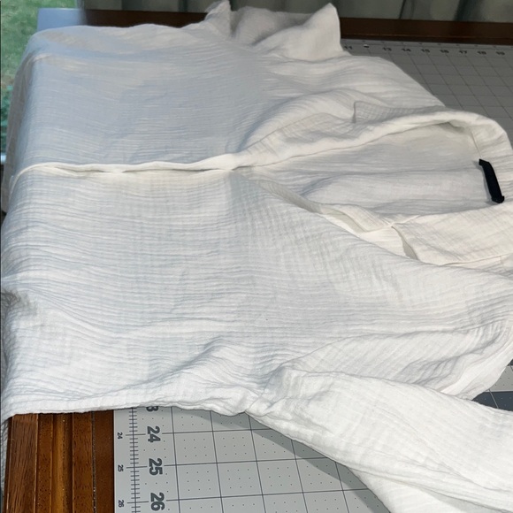 Jenni Kayne Crinkled Gauzy White Button-Down Shirt Large - Picture 8 of 10